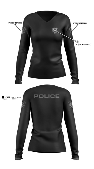 Womens Long Sleeve Vneck Shirt, A.C.E., Police, Teamtime, Team time, sublimation, custom sports apparel, team uniforms, spirit wear, spiritwear, sports uniforms, custom shirts, team store, custom team store, fundraiser sports, apparel fundraiser
