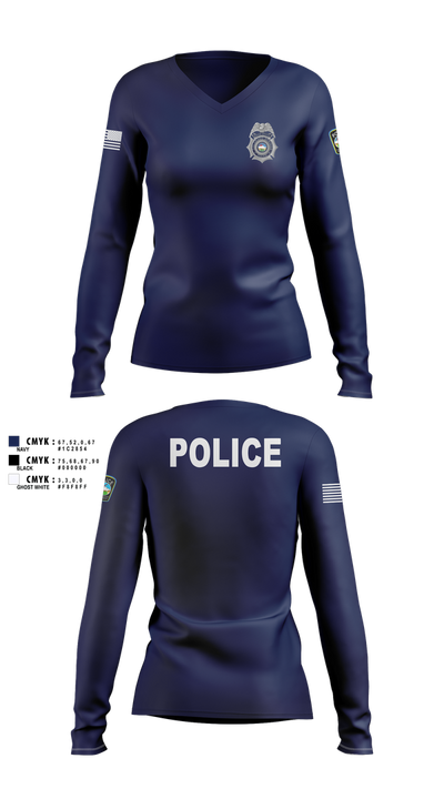 Colorado Springs Police Department 84978371 Women's Long Sleeve V-neck Shirt - 102