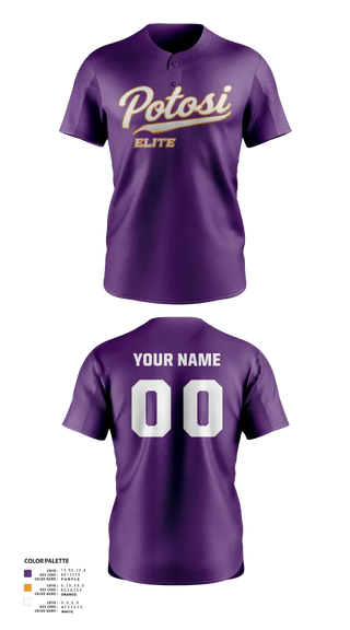 Two Button Softball Jersey, Potosi Elite, Softball, Teamtime, Team time, sublimation, custom sports apparel, team uniforms, spirit wear, spiritwear, sports uniforms, custom shirts, team store, custom team store, fundraiser sports, apparel fundraiser