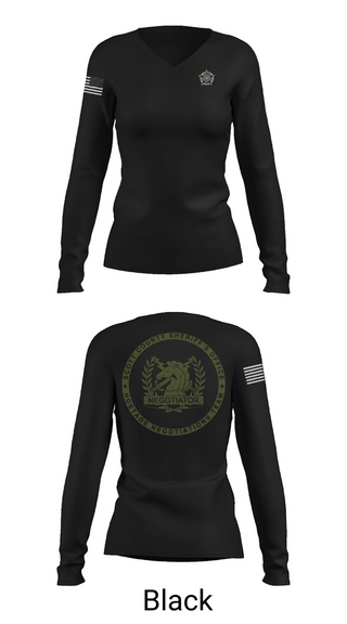 Womens Long Sleeve Vneck Shirt, Hostage Negotiations Unit, Police, Teamtime, Team time, sublimation, custom sports apparel, team uniforms, spirit wear, spiritwear, sports uniforms, custom shirts, team store, custom team store, fundraiser sports, apparel fundraiser