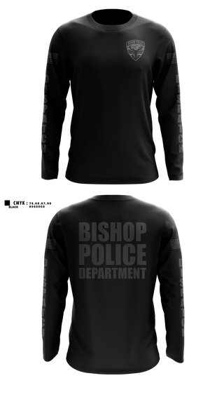Long Sleeve Performance Shirt, Bishop Police Department, Police, Teamtime, Team time, sublimation, custom sports apparel, team uniforms, spirit wear, spiritwear, sports uniforms, custom shirts, team store, custom team store, fundraiser sports, apparel fundraiser