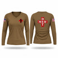 VTARNG MED DET Women's Long Sleeve V-neck Shirt - 1