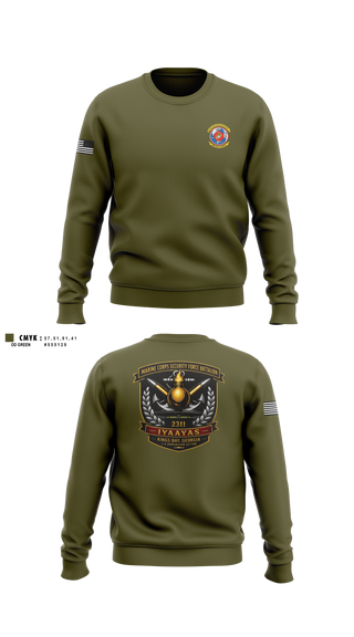 Crew Neck Sweatshirt, Marine Corps Security Force Battalion Kings Bay, Marines, Teamtime, Team time, sublimation, custom sports apparel, team uniforms, spirit wear, spiritwear, sports uniforms, custom shirts, team store, custom team store, fundraiser sports, apparel fundraiser