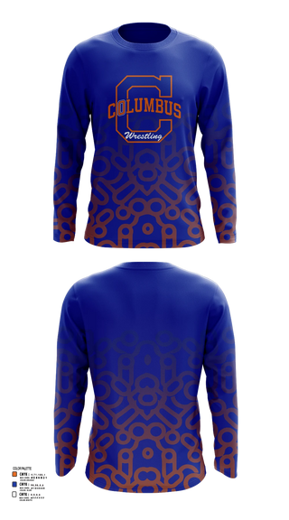 Long Sleeve Performance Shirt, Columbus High School Wrestling, Wrestling, Teamtime, Team time, sublimation, custom sports apparel, team uniforms, spirit wear, spiritwear, sports uniforms, custom shirts, team store, custom team store, fundraiser sports, apparel fundraiser
