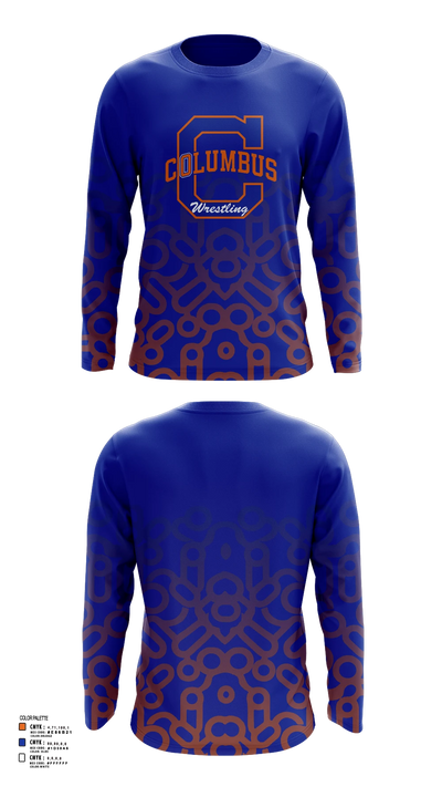 Columbus High School Wrestling 82810722 Long Sleeve Performance Shirt 4