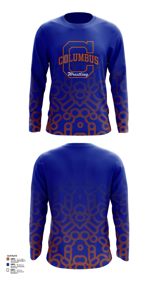 Long Sleeve Performance Shirt, Columbus High School Wrestling, Wrestling, Teamtime, Team time, sublimation, custom sports apparel, team uniforms, spirit wear, spiritwear, sports uniforms, custom shirts, team store, custom team store, fundraiser sports, apparel fundraiser