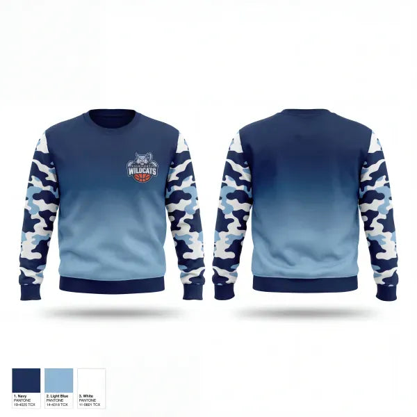 Crew Neck Sweatshirt, Midwest Wildcats, Women's Basketball, Teamtime, Team time, sublimation, custom sports apparel, team uniforms, spirit wear, spiritwear, sports uniforms, custom shirts, team store, custom team store, fundraiser sports, apparel fundraiser