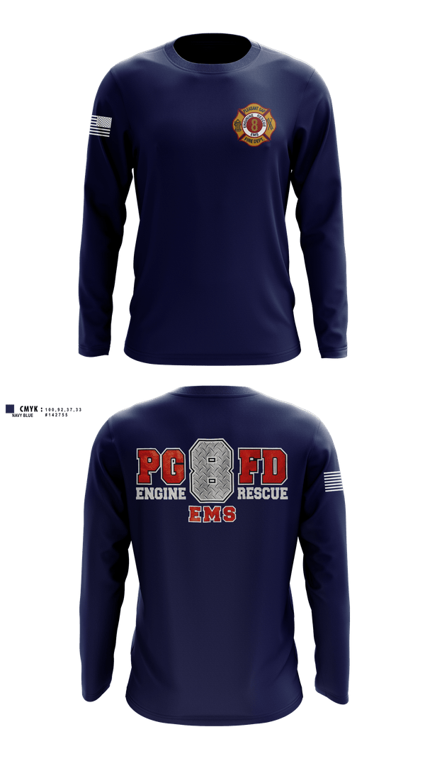 Long Sleeve Performance Shirt, Pleasant Gap Fire Company, EMS/EMT, Teamtime, Team time, sublimation, custom sports apparel, team uniforms, spirit wear, spiritwear, sports uniforms, custom shirts, team store, custom team store, fundraiser sports, apparel fundraiser
