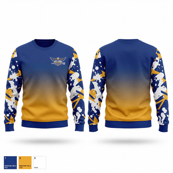 Crew Neck Sweatshirt, Saddle Brook Falcons Lacrosse, Men's Lacrosse, Teamtime, Team time, sublimation, custom sports apparel, team uniforms, spirit wear, spiritwear, sports uniforms, custom shirts, team store, custom team store, fundraiser sports, apparel fundraiser