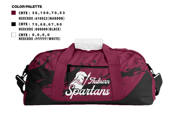 Duffle Bag, Auburn Spartans, , Teamtime, Team time, sublimation, custom sports apparel, team uniforms, spirit wear, spiritwear, sports uniforms, custom shirts, team store, custom team store, fundraiser sports, apparel fundraiser