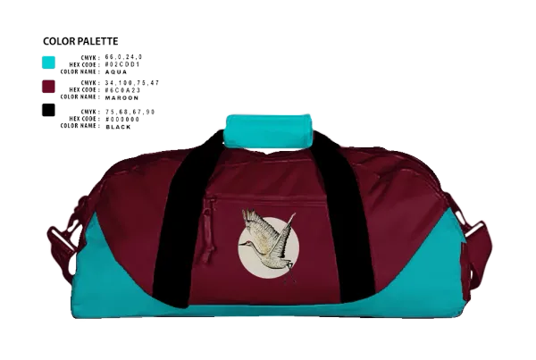Duffle Bag, Gladys Jung Cranes Cross Country, Cross Country, Teamtime, Team time, sublimation, custom sports apparel, team uniforms, spirit wear, spiritwear, sports uniforms, custom shirts, team store, custom team store, fundraiser sports, apparel fundraiser