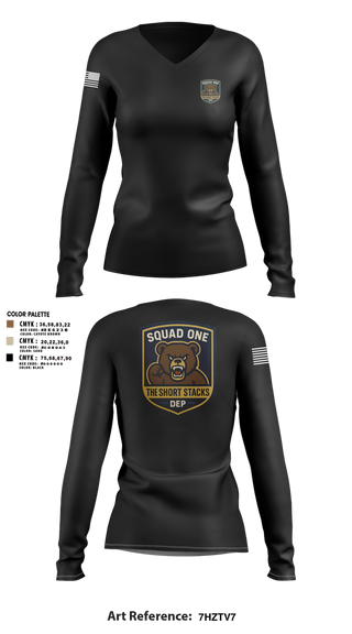 Womens Long Sleeve Vneck Shirt, DEP Police Squad One, , Teamtime, Team time, sublimation, custom sports apparel, team uniforms, spirit wear, spiritwear, sports uniforms, custom shirts, team store, custom team store, fundraiser sports, apparel fundraiser