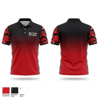 Short Sleeve Performance Polo, West Texas Dirt Devils, Baseball, Teamtime, Team time, sublimation, custom sports apparel, team uniforms, spirit wear, spiritwear, sports uniforms, custom shirts, team store, custom team store, fundraiser sports, apparel fundraiser