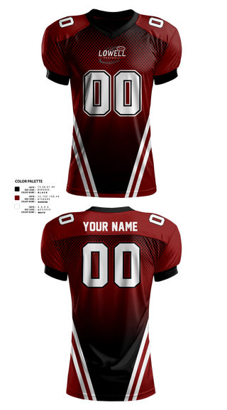 Football Jersey, Lowell Red Devils, , Teamtime, Team time, sublimation, custom sports apparel, team uniforms, spirit wear, spiritwear, sports uniforms, custom shirts, team store, custom team store, fundraiser sports, apparel fundraiser