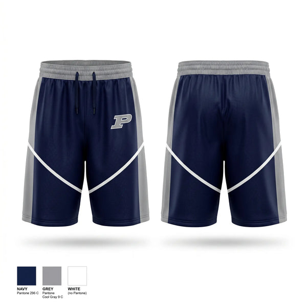Mens Reversible Basketball Shorts, Plummer Middle School Basketball, Men's Basketball, Teamtime, Team time, sublimation, custom sports apparel, team uniforms, spirit wear, spiritwear, sports uniforms, custom shirts, team store, custom team store, fundraiser sports, apparel fundraiser