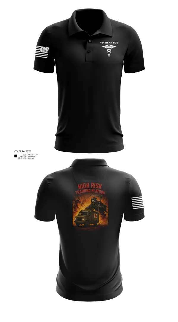 Short Sleeve Performance Polo, 194th AR BDE HRT Medics, Army, Teamtime, Team time, sublimation, custom sports apparel, team uniforms, spirit wear, spiritwear, sports uniforms, custom shirts, team store, custom team store, fundraiser sports, apparel fundraiser
