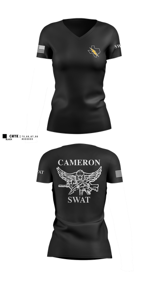 Womens Short Sleeve Vneck Shirt, Cameron County Sheriff’s Office SWAT Team, Police, Teamtime, Team time, sublimation, custom sports apparel, team uniforms, spirit wear, spiritwear, sports uniforms, custom shirts, team store, custom team store, fundraiser sports, apparel fundraiser