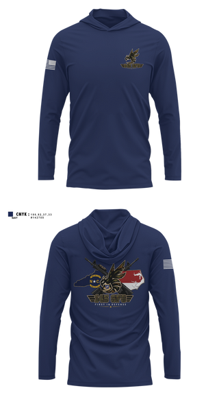 Long Sleeve Hooded Sun Shirt, 145 SFS, Air Force, Teamtime, Team time, sublimation, custom sports apparel, team uniforms, spirit wear, spiritwear, sports uniforms, custom shirts, team store, custom team store, fundraiser sports, apparel fundraiser