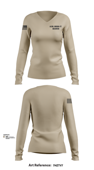 Womens Long Sleeve Vneck Shirt, A CO, MRBN-FT BELVOIR, , Teamtime, Team time, sublimation, custom sports apparel, team uniforms, spirit wear, spiritwear, sports uniforms, custom shirts, team store, custom team store, fundraiser sports, apparel fundraiser
