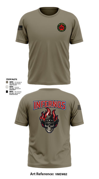 Short Sleeve Performance Shirt, 1st Squad Infernos, Army, Teamtime, Team time, sublimation, custom sports apparel, team uniforms, spirit wear, spiritwear, sports uniforms, custom shirts, team store, custom team store, fundraiser sports, apparel fundraiser