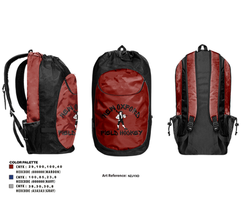 Gear Bag, New Oxford Field Hockey, Field Hockey, Teamtime, Team time, sublimation, custom sports apparel, team uniforms, spirit wear, spiritwear, sports uniforms, custom shirts, team store, custom team store, fundraiser sports, apparel fundraiser