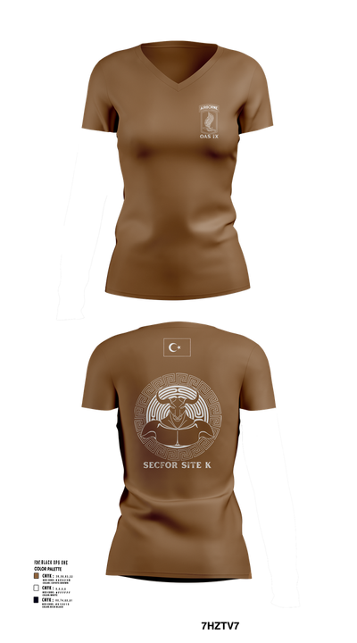 173RD ABN 21007449 Women's Short Sleeve V-neck Shirt - 106