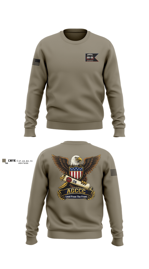 Crew Neck Sweatshirt, AGCCC, 001-26, Army, Teamtime, Team time, sublimation, custom sports apparel, team uniforms, spirit wear, spiritwear, sports uniforms, custom shirts, team store, custom team store, fundraiser sports, apparel fundraiser