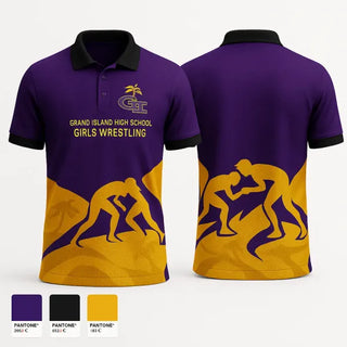 Short Sleeve Performance Polo, Grand Island High School Wrestling, Wrestling, Teamtime, Team time, sublimation, custom sports apparel, team uniforms, spirit wear, spiritwear, sports uniforms, custom shirts, team store, custom team store, fundraiser sports, apparel fundraiser