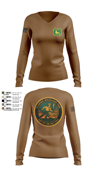 Womens Long Sleeve Vneck Shirt, Florida, , Teamtime, Team time, sublimation, custom sports apparel, team uniforms, spirit wear, spiritwear, sports uniforms, custom shirts, team store, custom team store, fundraiser sports, apparel fundraiser