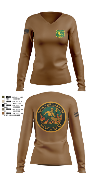 Florida 43193652 Women's Long Sleeve V-neck Shirt - 10