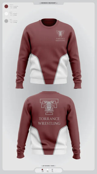Crew Neck Sweatshirt, Torrance Wrestling, Wrestling, Teamtime, Team time, sublimation, custom sports apparel, team uniforms, spirit wear, spiritwear, sports uniforms, custom shirts, team store, custom team store, fundraiser sports, apparel fundraiser