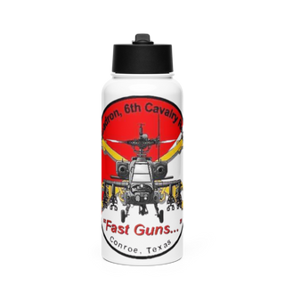 7th Squadron, Sixth Cavalry Regiment 24299123 Stainless Steel Water Bottle with a Straw Lid