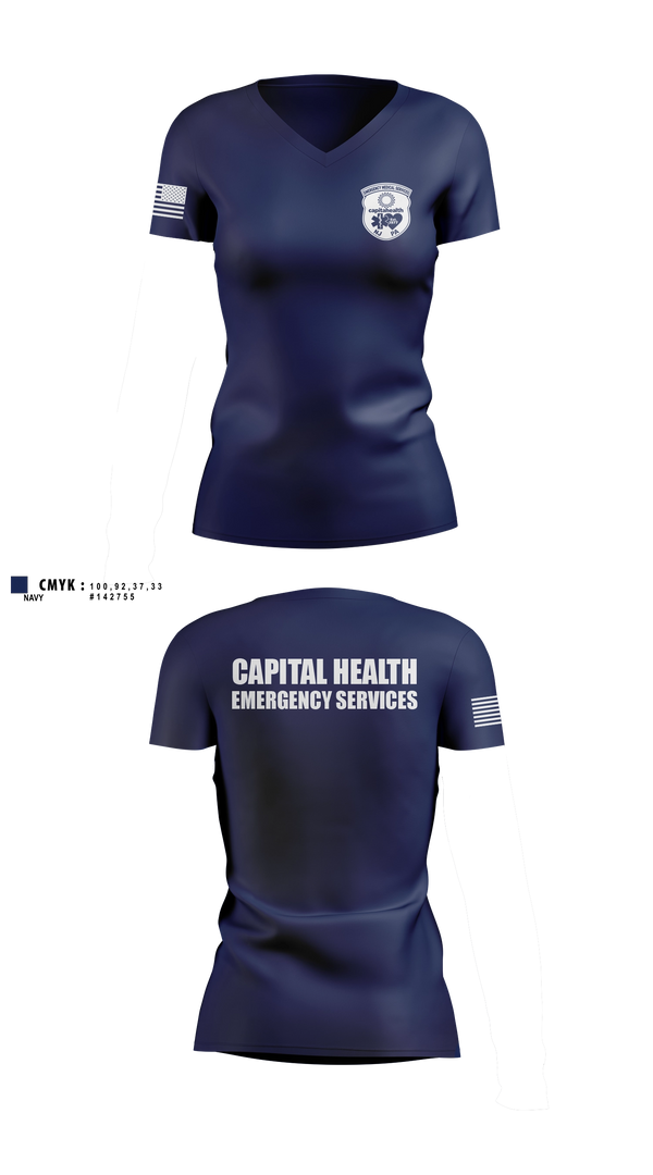 CAPITAL HEALTH Women's Short Sleeve V-neck Shirt - 4