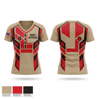 Womens Short Sleeve Vneck Shirt, Honey badgers, Army, Teamtime, Team time, sublimation, custom sports apparel, team uniforms, spirit wear, spiritwear, sports uniforms, custom shirts, team store, custom team store, fundraiser sports, apparel fundraiser
