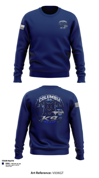 Crew Neck Sweatshirt, South Carolina Police K9 Association, Police, Teamtime, Team time, sublimation, custom sports apparel, team uniforms, spirit wear, spiritwear, sports uniforms, custom shirts, team store, custom team store, fundraiser sports, apparel fundraiser