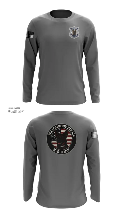 Willoughby Police K9 Unit 23687363 Long Sleeve Performance Shirt 32