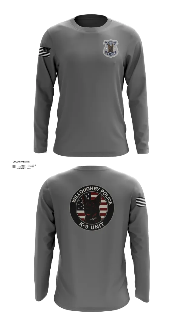 Long Sleeve Performance Shirt, Willoughby Police K9 Unit, Police, Teamtime, Team time, sublimation, custom sports apparel, team uniforms, spirit wear, spiritwear, sports uniforms, custom shirts, team store, custom team store, fundraiser sports, apparel fundraiser