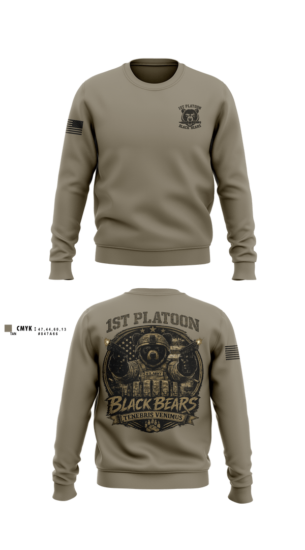 Crew Neck Sweatshirt, 1ST PLT, 94MP, Army, Teamtime, Team time, sublimation, custom sports apparel, team uniforms, spirit wear, spiritwear, sports uniforms, custom shirts, team store, custom team store, fundraiser sports, apparel fundraiser