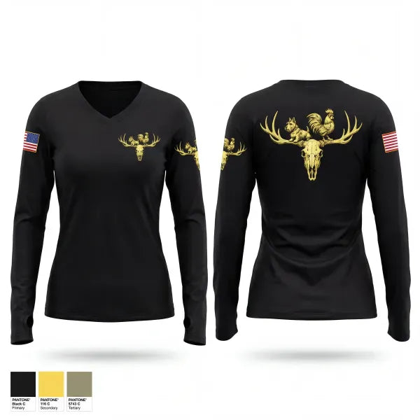 Womens Long Sleeve Vneck Shirt, #1382, Police, Teamtime, Team time, sublimation, custom sports apparel, team uniforms, spirit wear, spiritwear, sports uniforms, custom shirts, team store, custom team store, fundraiser sports, apparel fundraiser