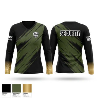Womens Long Sleeve Vneck Shirt, Next Level Security LLC, , Teamtime, Team time, sublimation, custom sports apparel, team uniforms, spirit wear, spiritwear, sports uniforms, custom shirts, team store, custom team store, fundraiser sports, apparel fundraiser