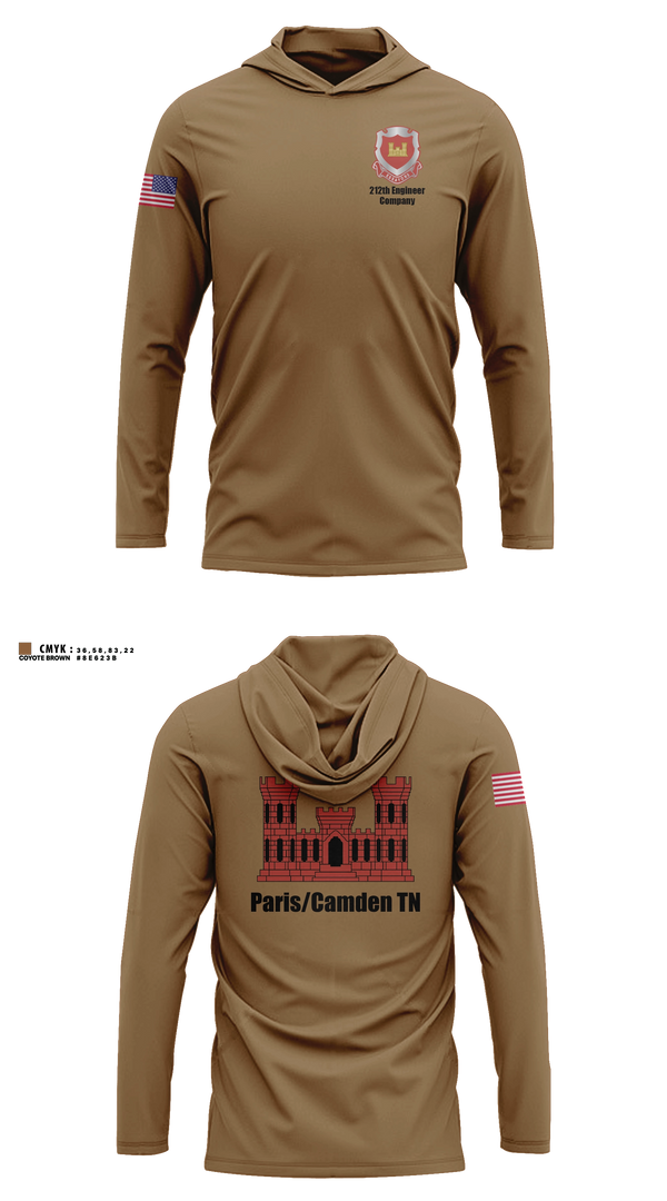 Long Sleeve hooded sunshirt, 212th Engineer Company, National Guard, Teamtime, Team time, sublimation, custom sports apparel, team uniforms, spirit wear, spiritwear, sports uniforms, custom shirts, team store, custom team store, fundraiser sports, apparel fundraiser