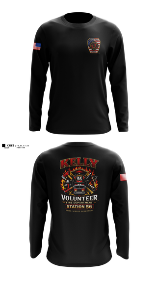 Long Sleeve Performance Shirt, Kelly volunteer fire department, Fire Department, Teamtime, Team time, sublimation, custom sports apparel, team uniforms, spirit wear, spiritwear, sports uniforms, custom shirts, team store, custom team store, fundraiser sports, apparel fundraiser