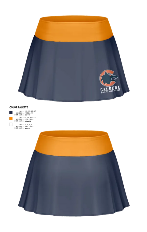 Skort, Caldera High School Cheer, Cheer, Teamtime, Team time, sublimation, custom sports apparel, team uniforms, spirit wear, spiritwear, sports uniforms, custom shirts, team store, custom team store, fundraiser sports, apparel fundraiser