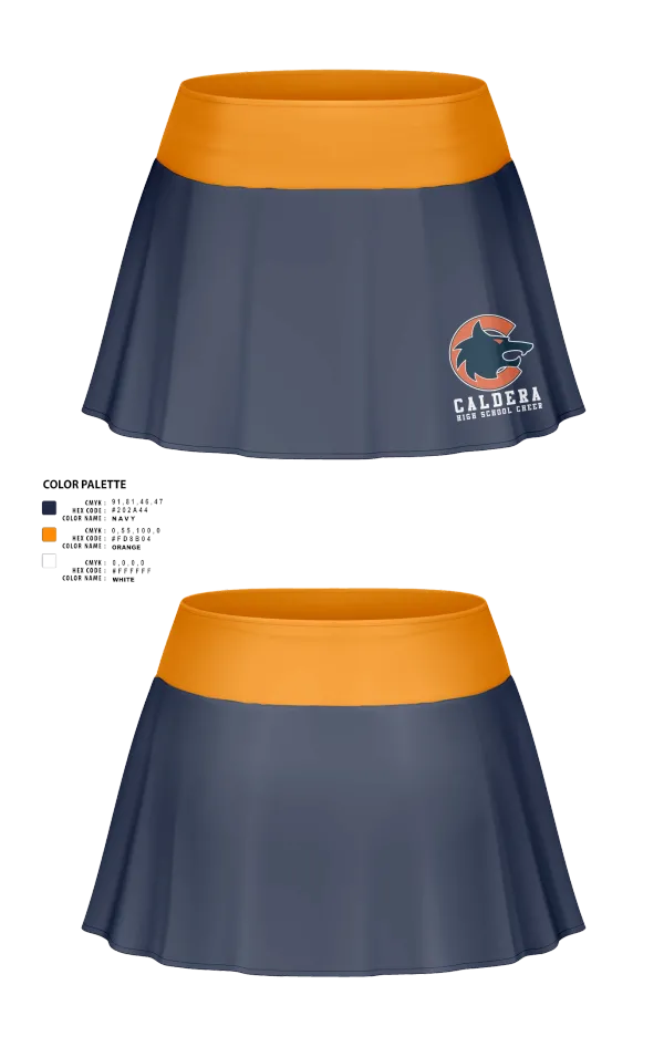 Skort, Caldera High School Cheer, Cheer, Teamtime, Team time, sublimation, custom sports apparel, team uniforms, spirit wear, spiritwear, sports uniforms, custom shirts, team store, custom team store, fundraiser sports, apparel fundraiser