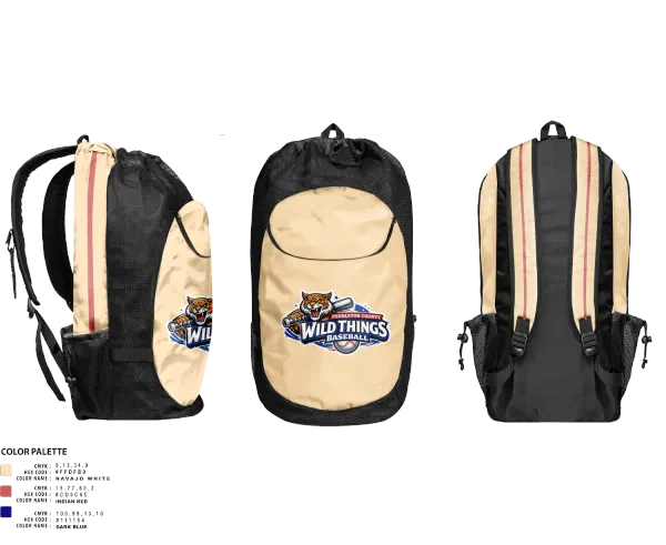 Gear Bag, Wild Things, Baseball, Teamtime, Team time, sublimation, custom sports apparel, team uniforms, spirit wear, spiritwear, sports uniforms, custom shirts, team store, custom team store, fundraiser sports, apparel fundraiser