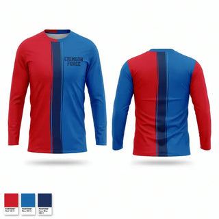 Long Sleeve Performance Shirt, Crimson Force, Men's Soccer, Teamtime, Team time, sublimation, custom sports apparel, team uniforms, spirit wear, spiritwear, sports uniforms, custom shirts, team store, custom team store, fundraiser sports, apparel fundraiser
