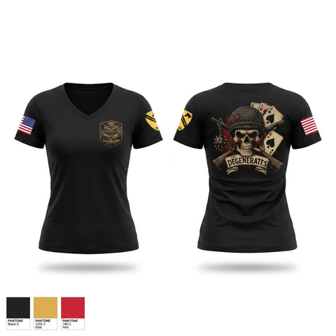 Womens Short Sleeve Vneck Shirt, 120th QM Company, Army, Teamtime, Team time, sublimation, custom sports apparel, team uniforms, spirit wear, spiritwear, sports uniforms, custom shirts, team store, custom team store, fundraiser sports, apparel fundraiser