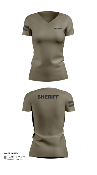 Womens Short Sleeve Vneck Shirt, Flathead County Sheriff's Office, Police, Teamtime, Team time, sublimation, custom sports apparel, team uniforms, spirit wear, spiritwear, sports uniforms, custom shirts, team store, custom team store, fundraiser sports, apparel fundraiser