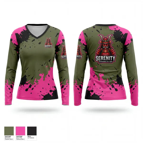 Womens Long Sleeve Vneck Shirt, Serenity, Men's Lacrosse, Teamtime, Team time, sublimation, custom sports apparel, team uniforms, spirit wear, spiritwear, sports uniforms, custom shirts, team store, custom team store, fundraiser sports, apparel fundraiser