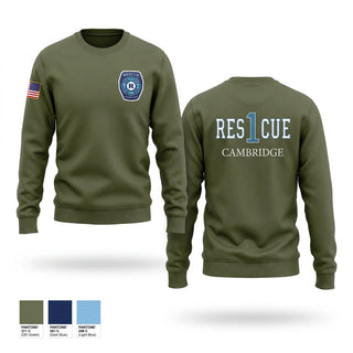 Crew Neck Sweatshirt, Cambridge Rescue 1, Fire Department, Teamtime, Team time, sublimation, custom sports apparel, team uniforms, spirit wear, spiritwear, sports uniforms, custom shirts, team store, custom team store, fundraiser sports, apparel fundraiser